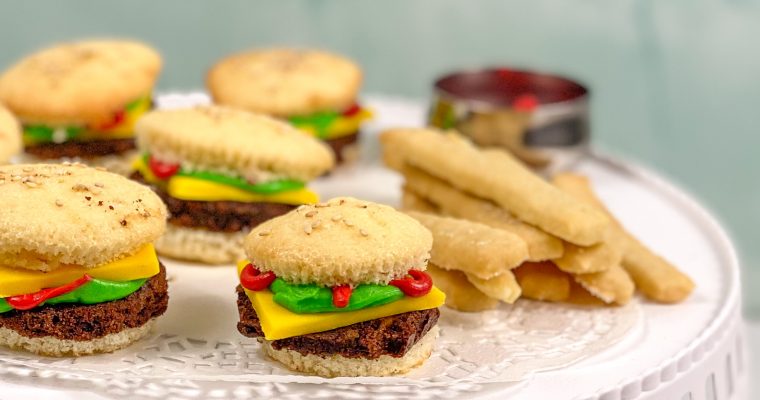 Cupcake Brownie Burgers with Shortbread Fries